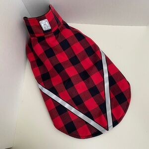 14” dog coat with reflective stripes